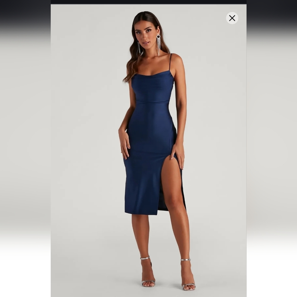 Sleek And Smooth High Slit Midi Dress - Size L - NWT